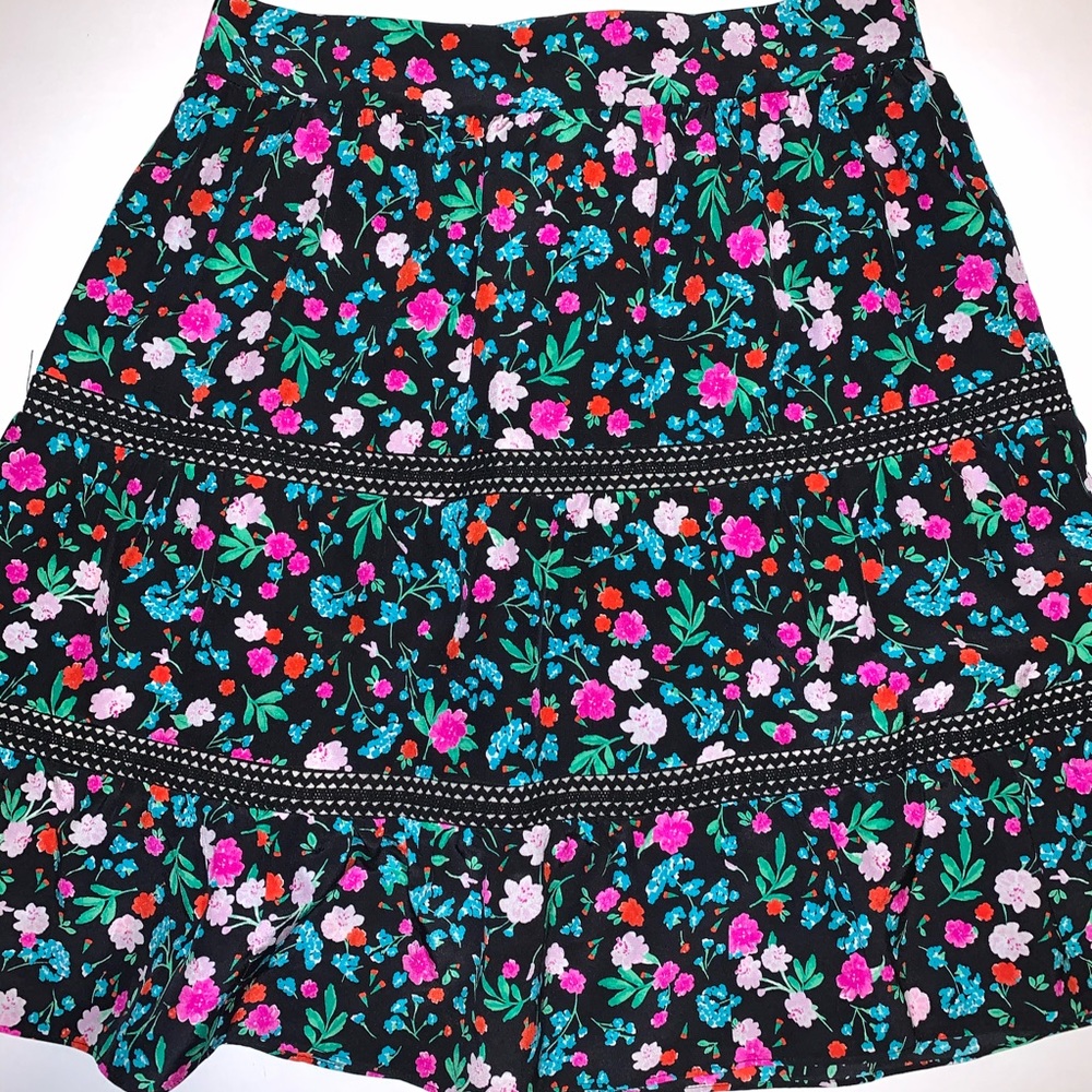 Kate Spade Greenhouse Lace Inset Skirt 100% Silk